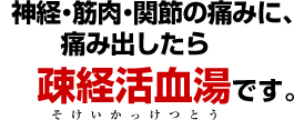 神経・筋肉・関節が痛み出したら疎経活血湯です